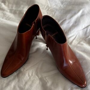 Heeled Ankle Boots Cognac color Sz 9